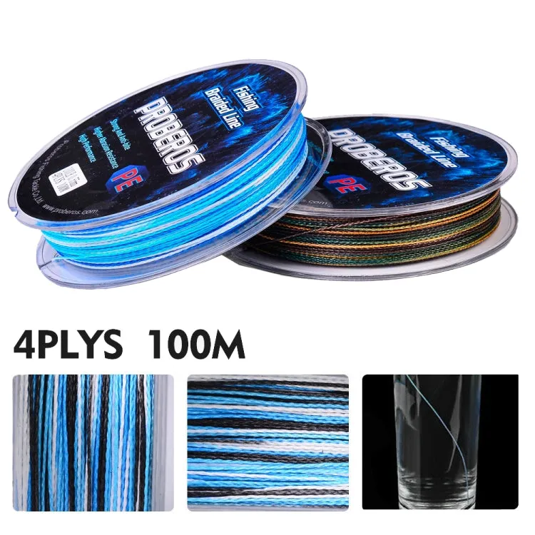 2 PCS PROBEROS 4 Edits 100M Strong Horse Fish Line, Line number: 5.0 / 50LB(Blue)