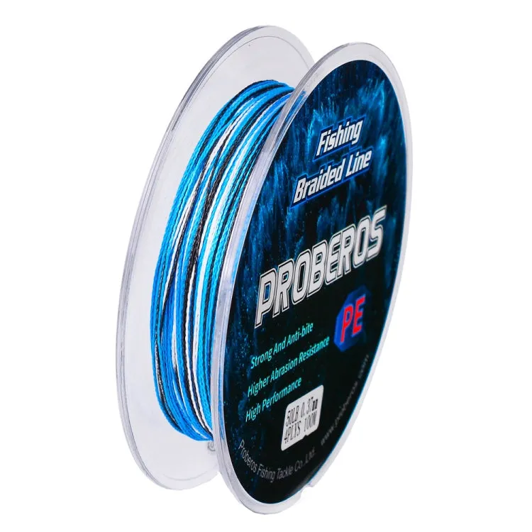 2 PCS PROBEROS 4 Edits 100M Strong Horse Fish Line, Line number: 5.0 / 50LB(Blue)