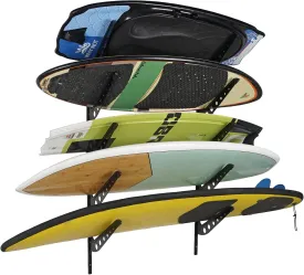 5 Board Surfboard Rack, Adjustable Surf Rack for Surfboard, Wakeboard, Snowboard Storage,Surfboard Wall Mount Display