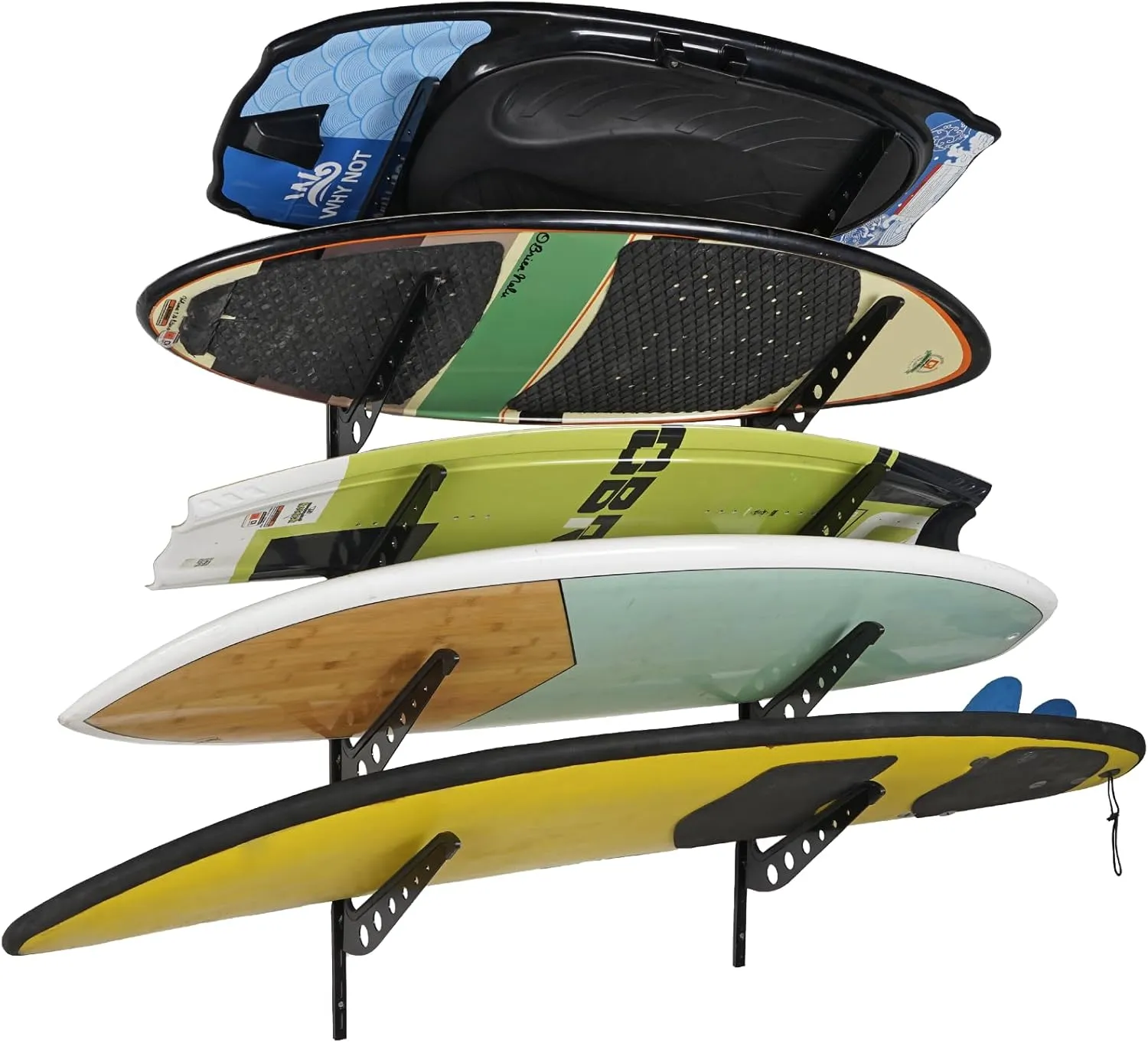 5 Board Surfboard Rack, Adjustable Surf Rack for Surfboard, Wakeboard, Snowboard Storage,Surfboard Wall Mount Display