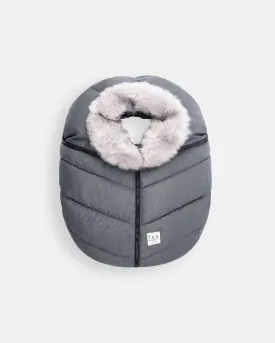 7 A.M. Enfant Car Seat Cocoon - Tundra Heather Grey Dark Faux Fur