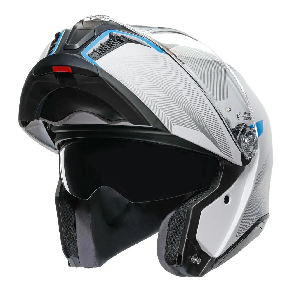 AGV TOURMODULAR FREQUENCY LIGHT GREY/BLUE HELMET