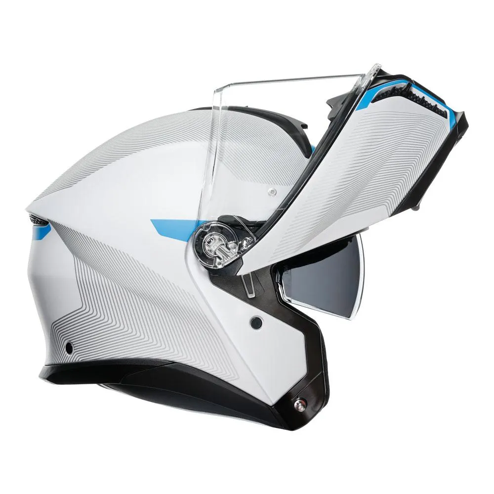 AGV TOURMODULAR FREQUENCY LIGHT GREY/BLUE HELMET