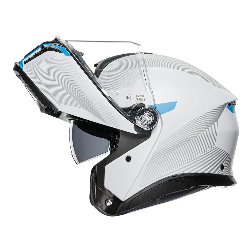 AGV TOURMODULAR FREQUENCY LIGHT GREY/BLUE HELMET