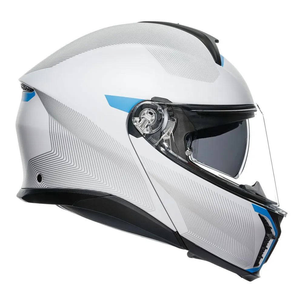 AGV TOURMODULAR FREQUENCY LIGHT GREY/BLUE HELMET