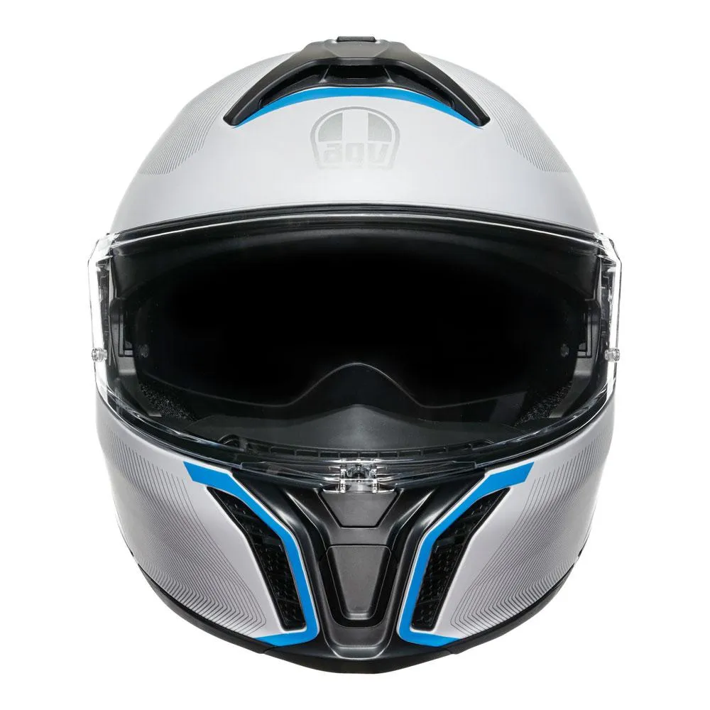 AGV TOURMODULAR FREQUENCY LIGHT GREY/BLUE HELMET