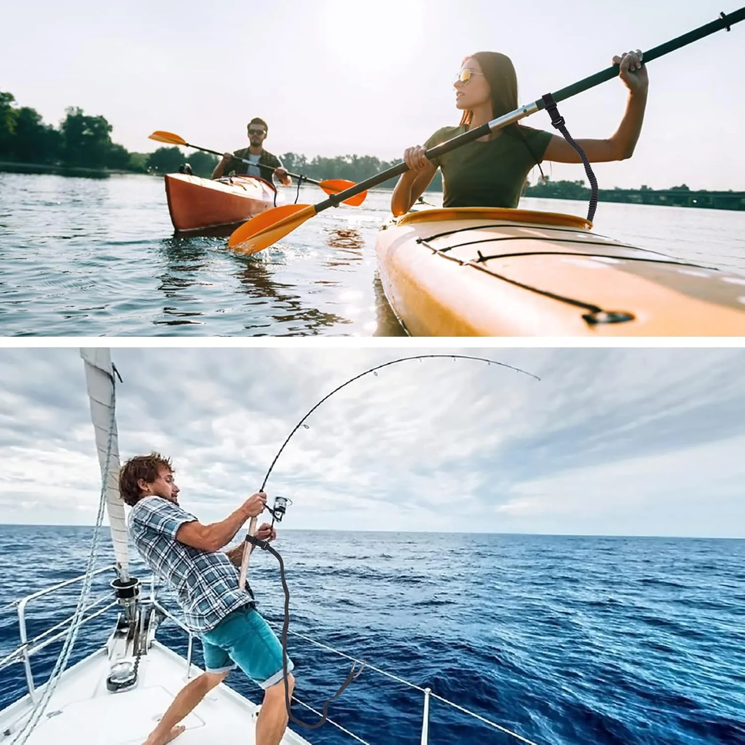 Ayaport Kayak Paddle Leash Kayak Accessories for Kayaking Fishing SUP Sail Gear Canoe