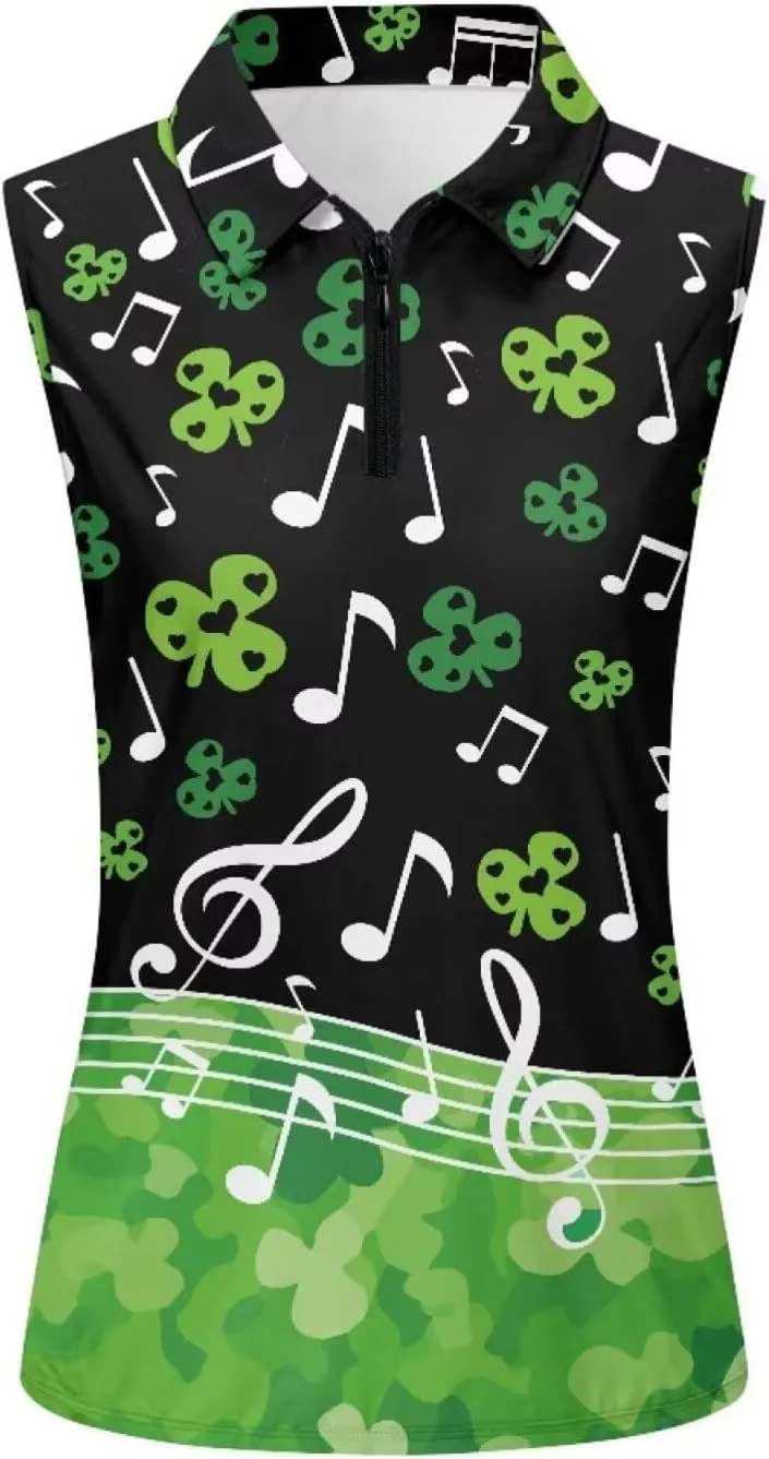 Belidome Women's Zip Up Golf Shirt Tank Sleeve Tops Tennis Outfit T-Shirt Tee Pullover