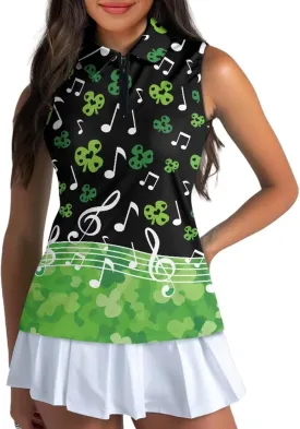 Belidome Women's Zip Up Golf Shirt Tank Sleeve Tops Tennis Outfit T-Shirt Tee Pullover