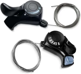 Bike Gear Shifter, SL-TX30-6R Speed Shift Lever and Set, One Pair 3X6 Bike Thumb Gear Shifters for Mountaiity Road Folding Bicycle