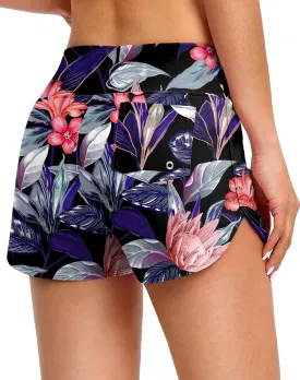 Blouty Women's Swim Board Shorts with Pockets High Waisted Tummy Control Swimsuit Bathing Shorts for Women with Liner