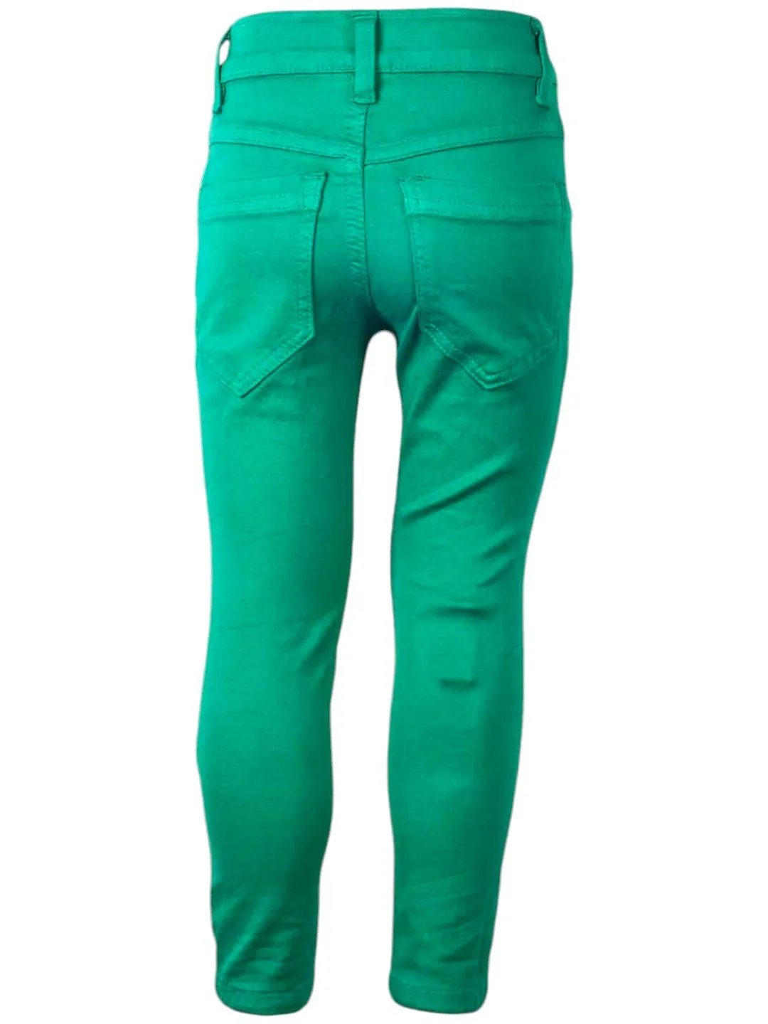 Bright Green Stretchable Slim-Fit Pants for Girls