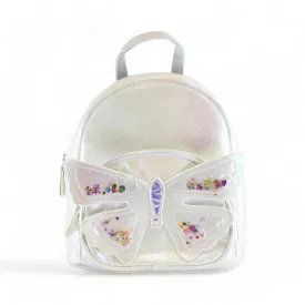 Butterfly Iridescent Backpack White