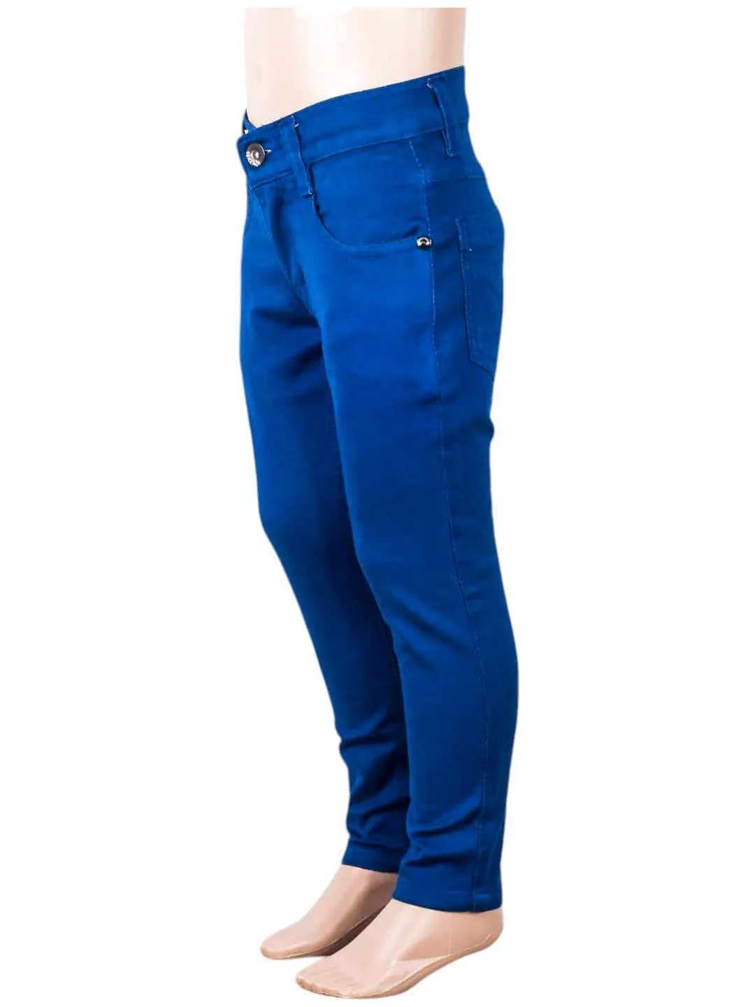 Deep Blue Slim-Fit Stretchable Pants for Boys