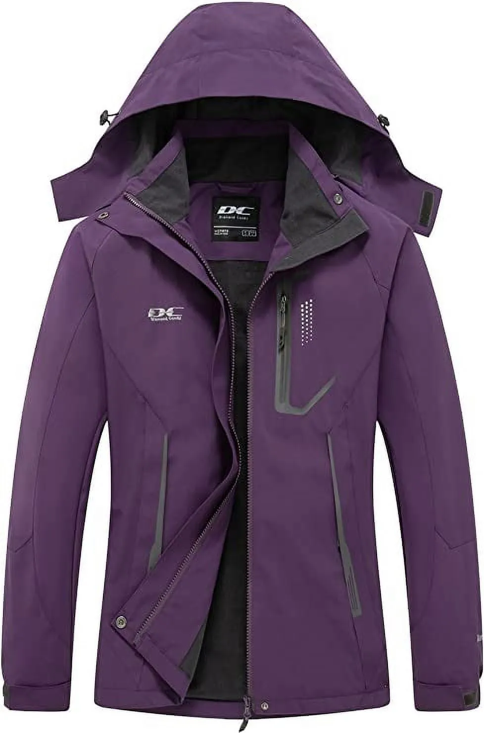Diamond Candy Womens Rain Jacket Waterproof Coat with Hood Windproof Lightweight Hiking Jackets
