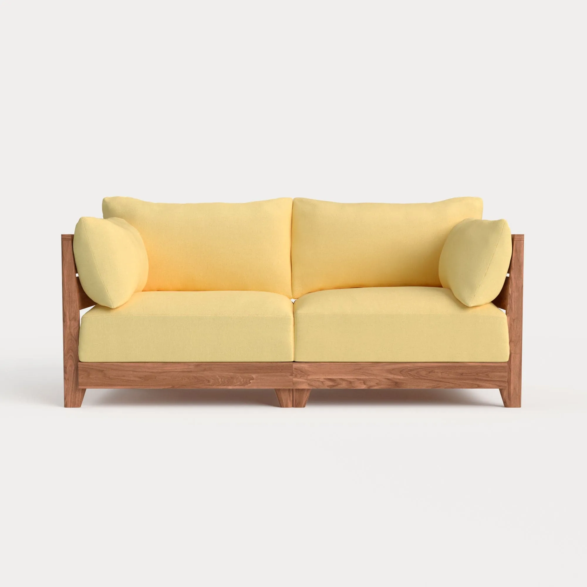 Dwell™ Modular Teak Outdoor Loveseat | Classic Canvas in Sun