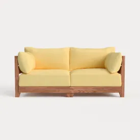 Dwell™ Modular Teak Outdoor Loveseat | Classic Canvas in Sun