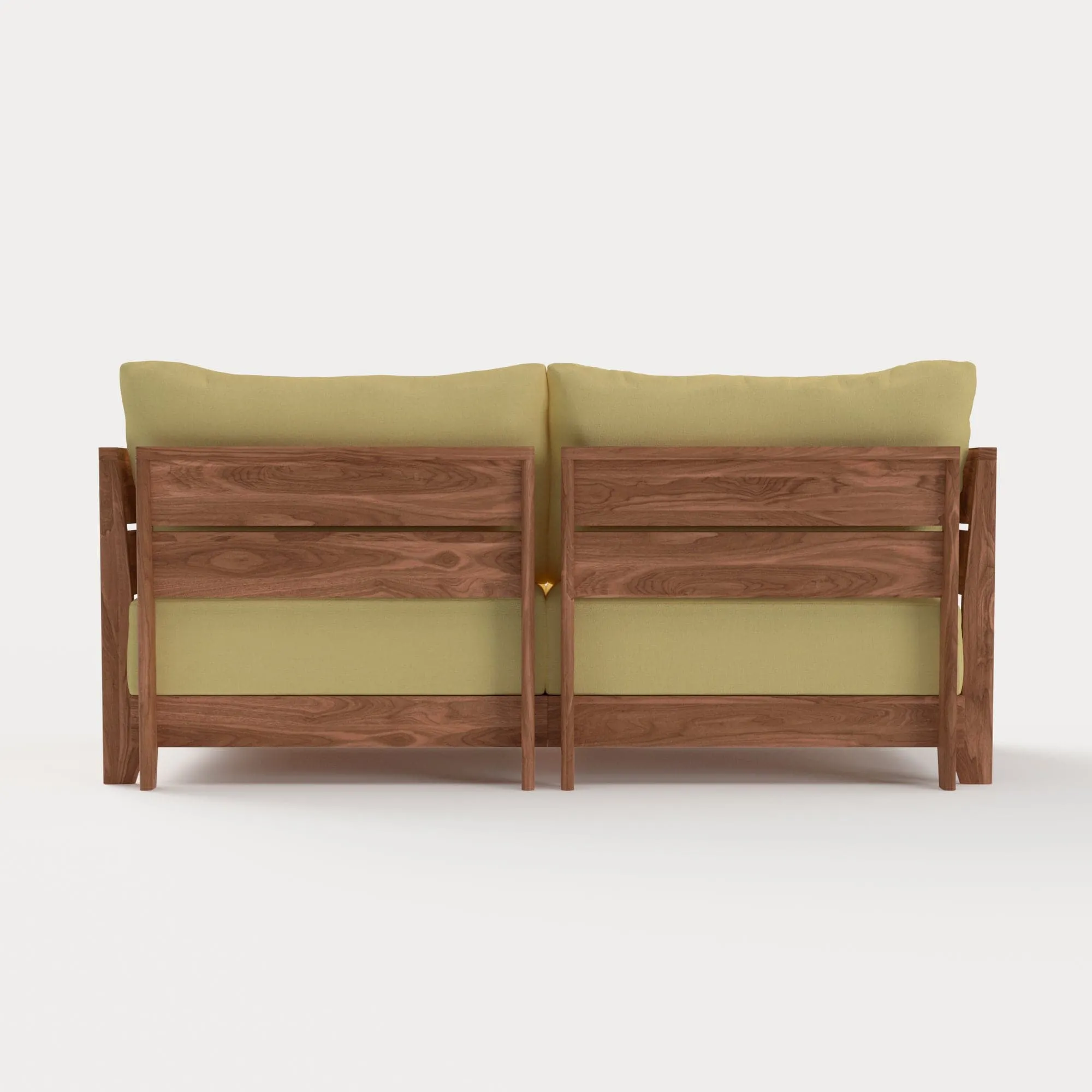 Dwell™ Modular Teak Outdoor Loveseat | Classic Canvas in Sun