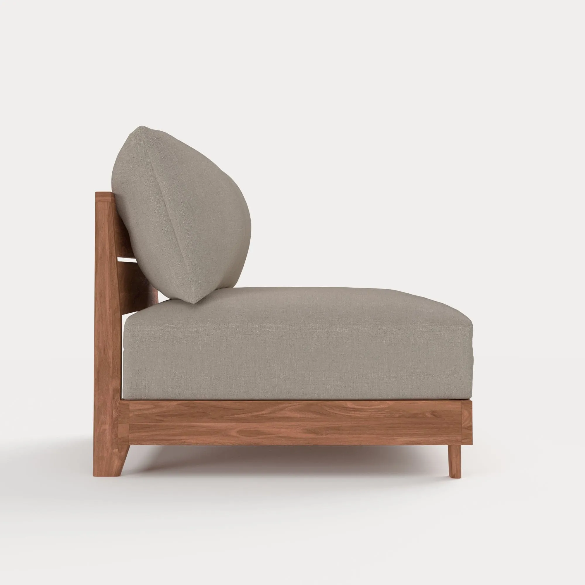 Dwell™ Modular Teak Outdoor Modular Unit - Armless Chair | Classic Canvas in Sand