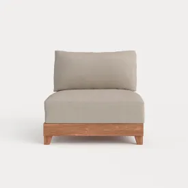 Dwell™ Modular Teak Outdoor Modular Unit - Armless Chair | Classic Canvas in Sand