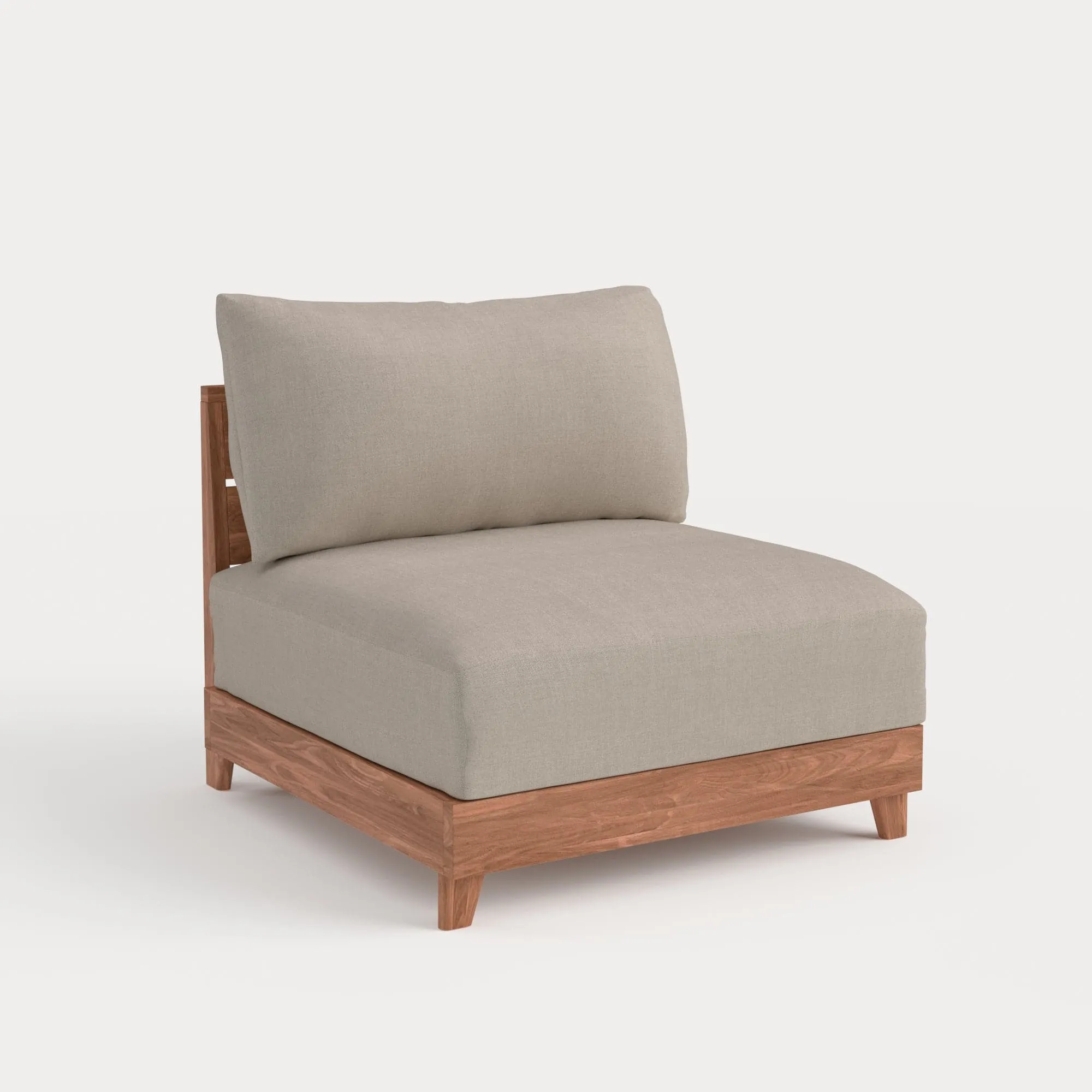 Dwell™ Modular Teak Outdoor Modular Unit - Armless Chair | Classic Canvas in Sand