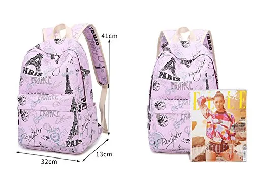 Fanci Flora Flower Prints Elementary School Rucksack Backpack for Teenage Girls Canvas Casual