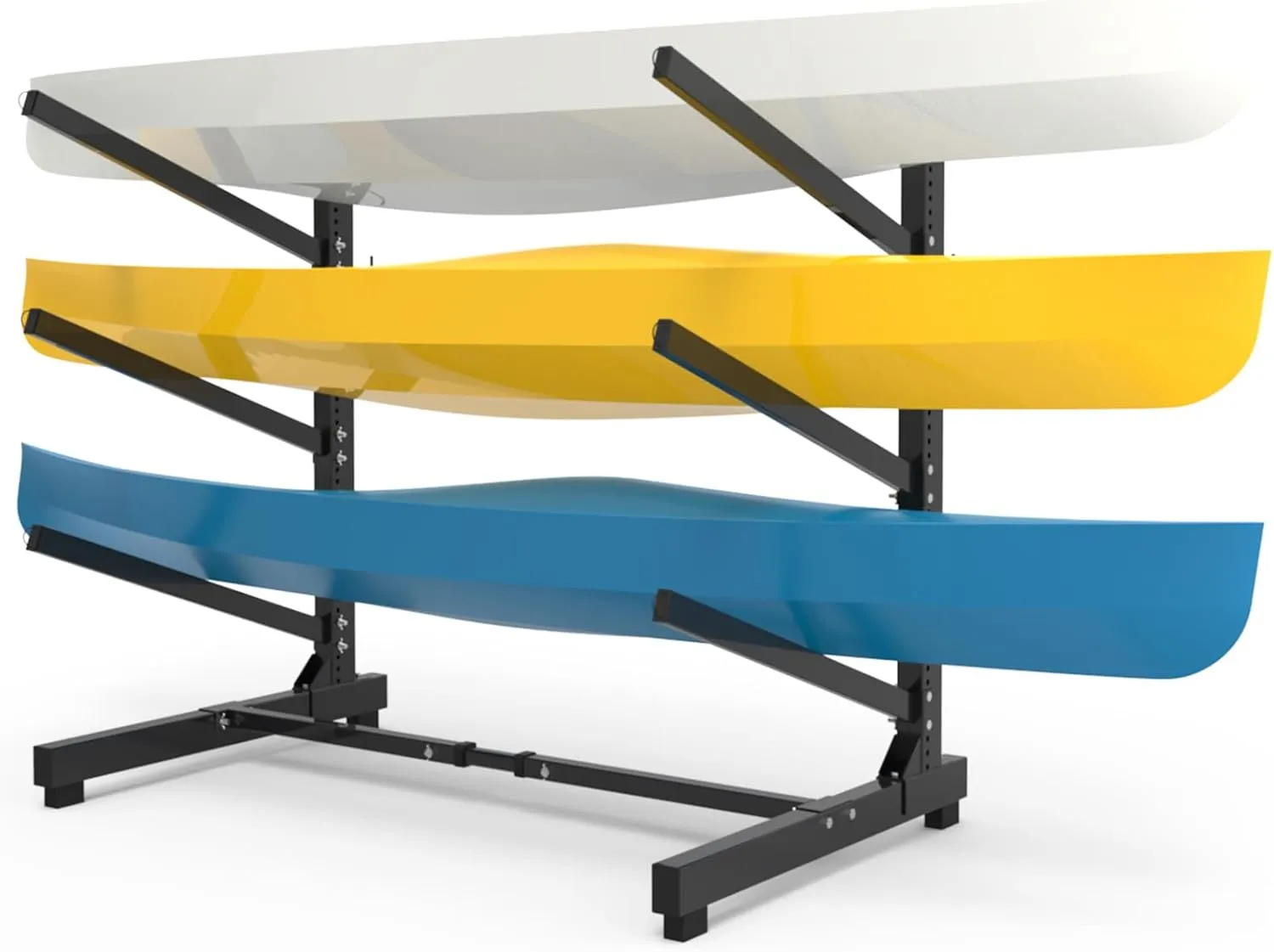 Freestanding Kayak Stand,One-Sided Kayak and Canoe Rack,Heavy Duty Adjustable Kayak Storage Rack,Sup Outdoor Storage Rack,Weatherproof Stand for Indoor, Garage, Shed, Dock Kayak Storage