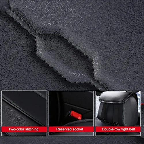 Front & Rear Seat Covers for Chevy Chevrolet Bolt EV EUV Car Seat Cover Luxury PU Leather Breathable Comfortable Black