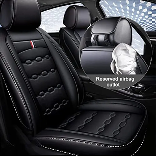Front & Rear Seat Covers for Chevy Chevrolet Bolt EV EUV Car Seat Cover Luxury PU Leather Breathable Comfortable Black