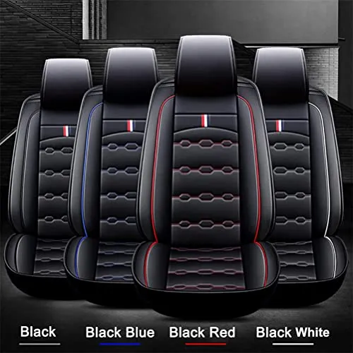 Front & Rear Seat Covers for Chevy Chevrolet Bolt EV EUV Car Seat Cover Luxury PU Leather Breathable Comfortable Black