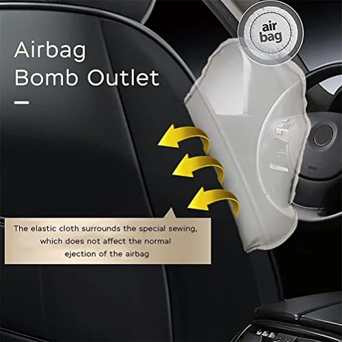 Front & Rear Seat Covers for Chevy Chevrolet Bolt EV EUV Car Seat Cover Luxury PU Leather Comfortable Stylish Black×Beige