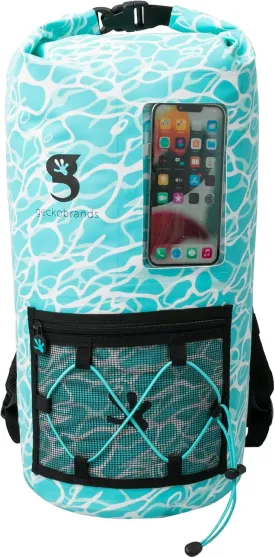 geckobrands Hydroner 20L Waterproof Dry Bag Backpack  Lightweight Roll-Top Bag with Clear Phone Pouch for Outdoor Activities