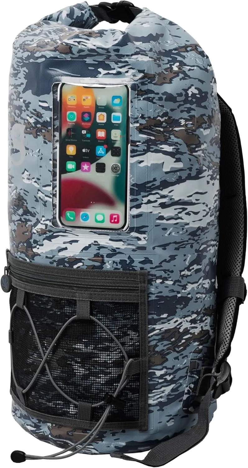 geckobrands Hydroner 20L Waterproof Dry Bag Backpack  Lightweight Roll-Top Bag with Clear Phone Pouch for Outdoor Activities