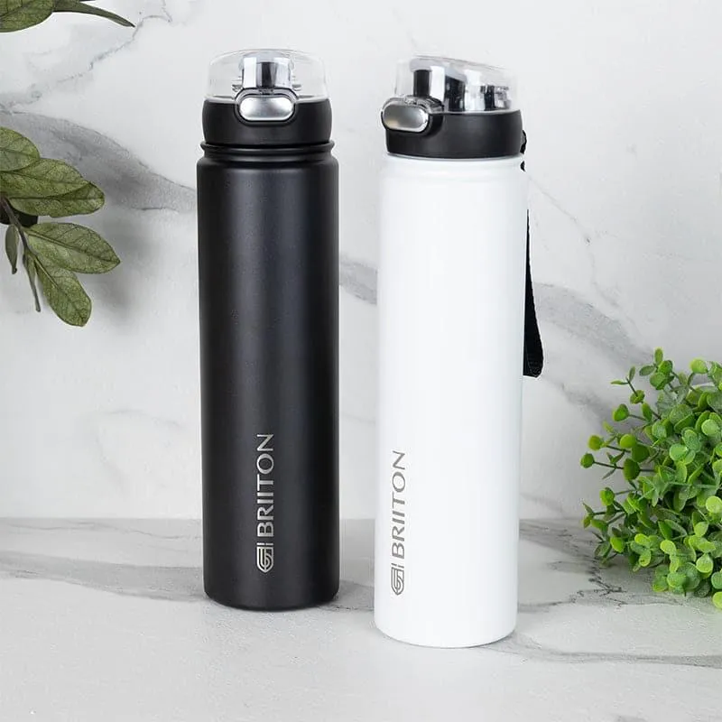 Harpo Sip 750 ML Hot & Cold Thermos Water Bottle (Black & White) - Set Of Two