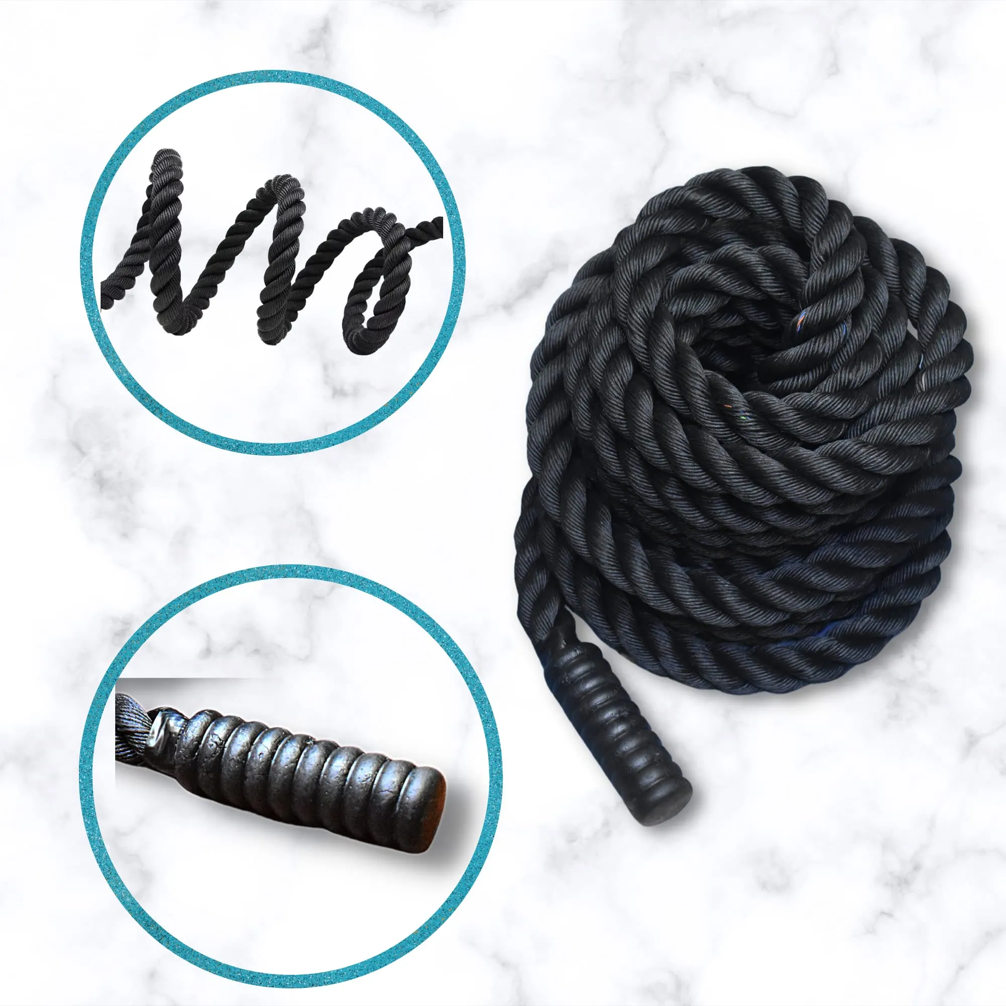 Hashtag Fitness battle rope for gym Heavy Battle Rope for Strength Training Home Fitness Exercise Rope,D Anchor Strap Included