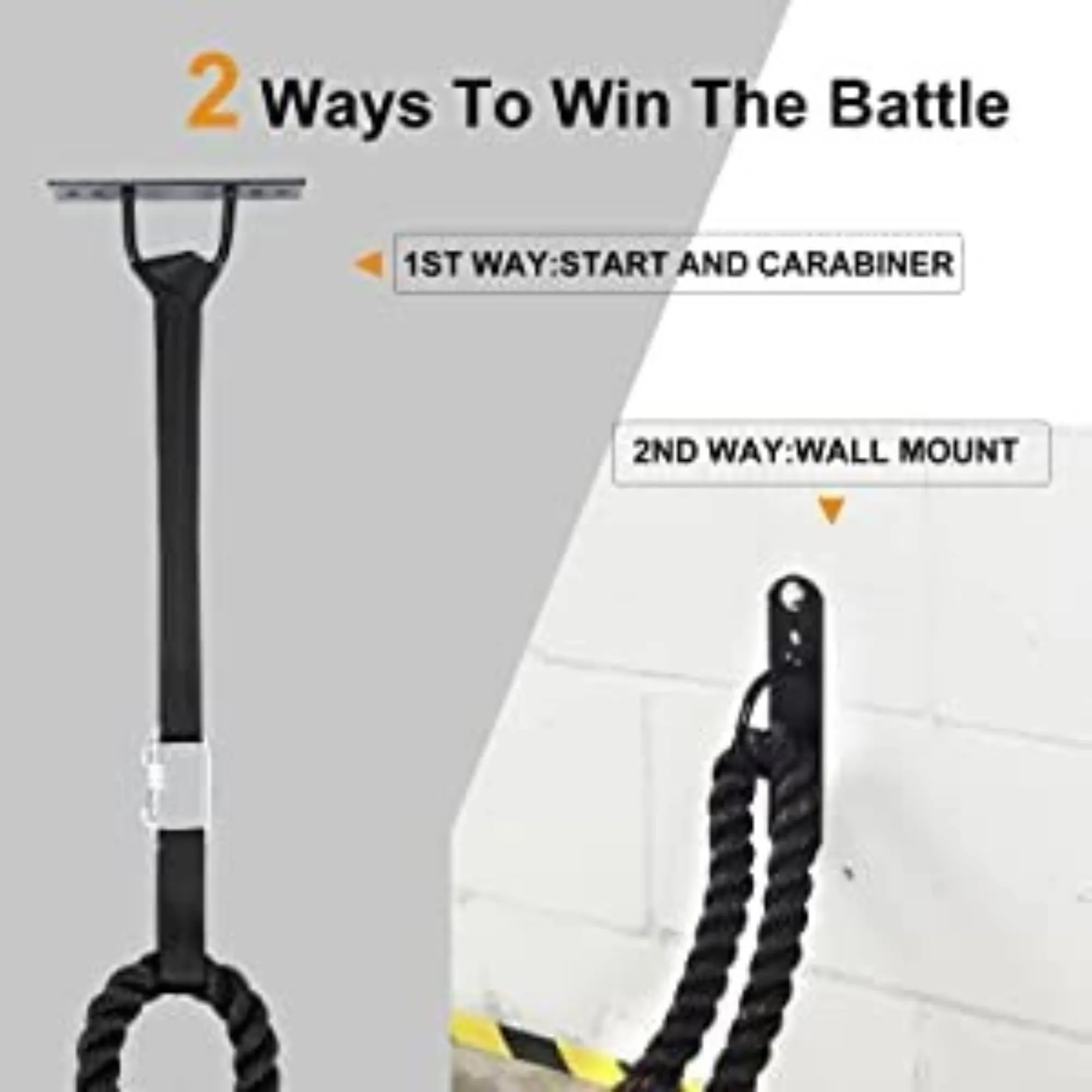 Hashtag Fitness battle rope for gym Heavy Battle Rope for Strength Training Home Fitness Exercise Rope,D Anchor Strap Included