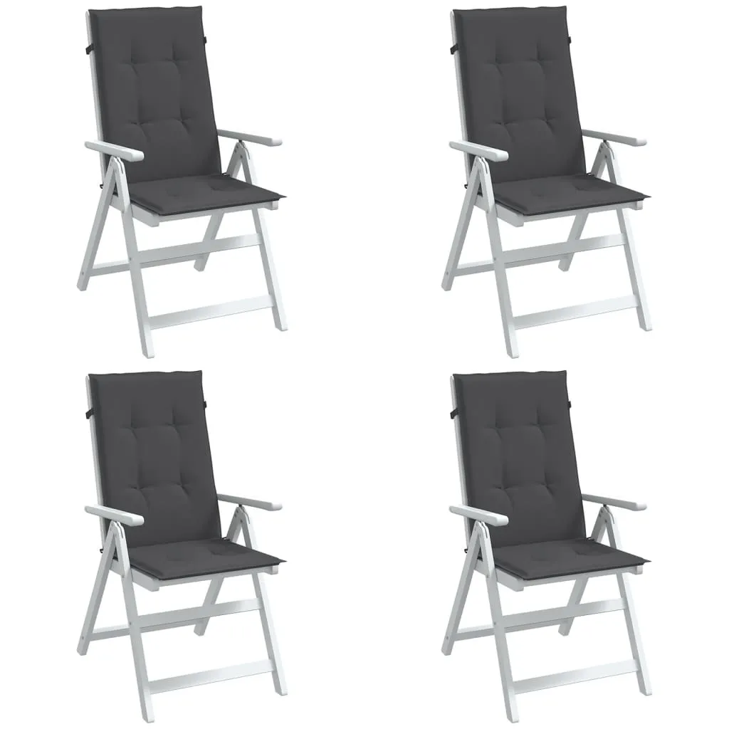 Highback Chair Cushions 4 pcs Melange Anthracite 120x50x4 cm Fabric