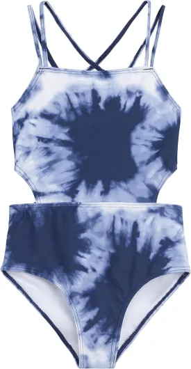 Kanu Surf Girls' Beach Sport Cut-Out One Piece Swimsuit