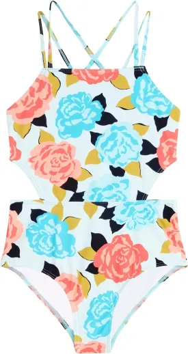 Kanu Surf Girls' Beach Sport Cut-Out One Piece Swimsuit