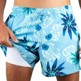 Kanu Surf Men's Adventure Swim Trunks with Compression Liner 5-inch Inseam Quick Dry Stretch Bathing Suit