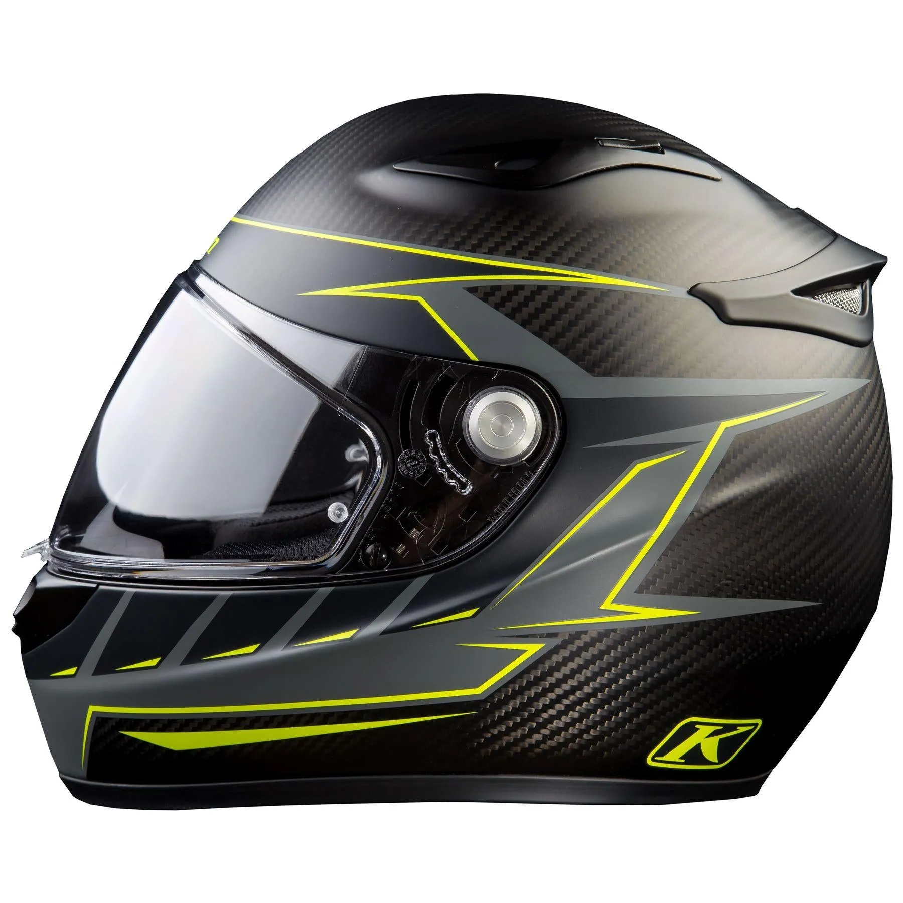 Klim K1R Raw Karbon Helmet Discern Hi-Viz