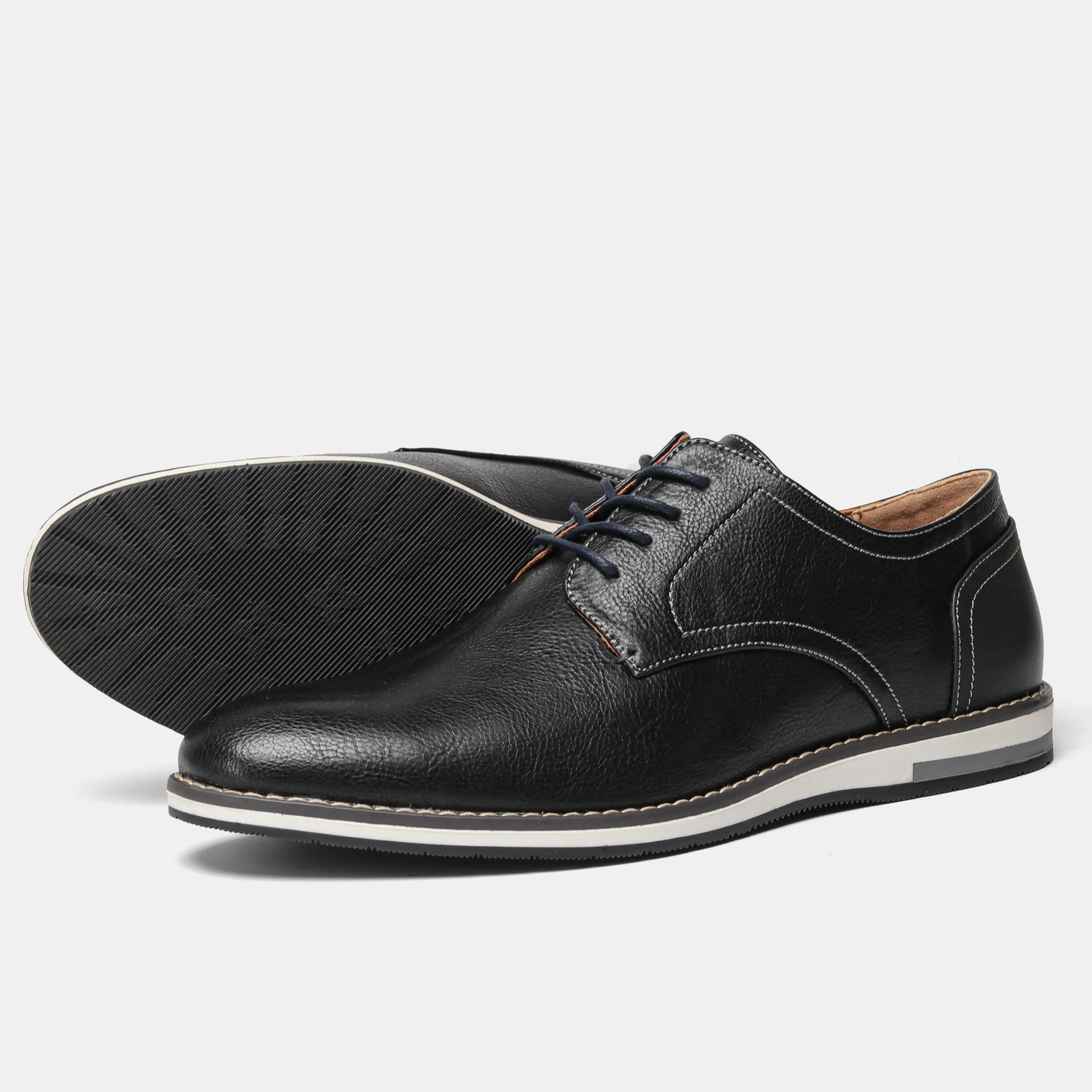 Men's Anti-slip Vegan Leather Shoes with Contrast Stitching | Eco-Friendly Materials for All Seasons