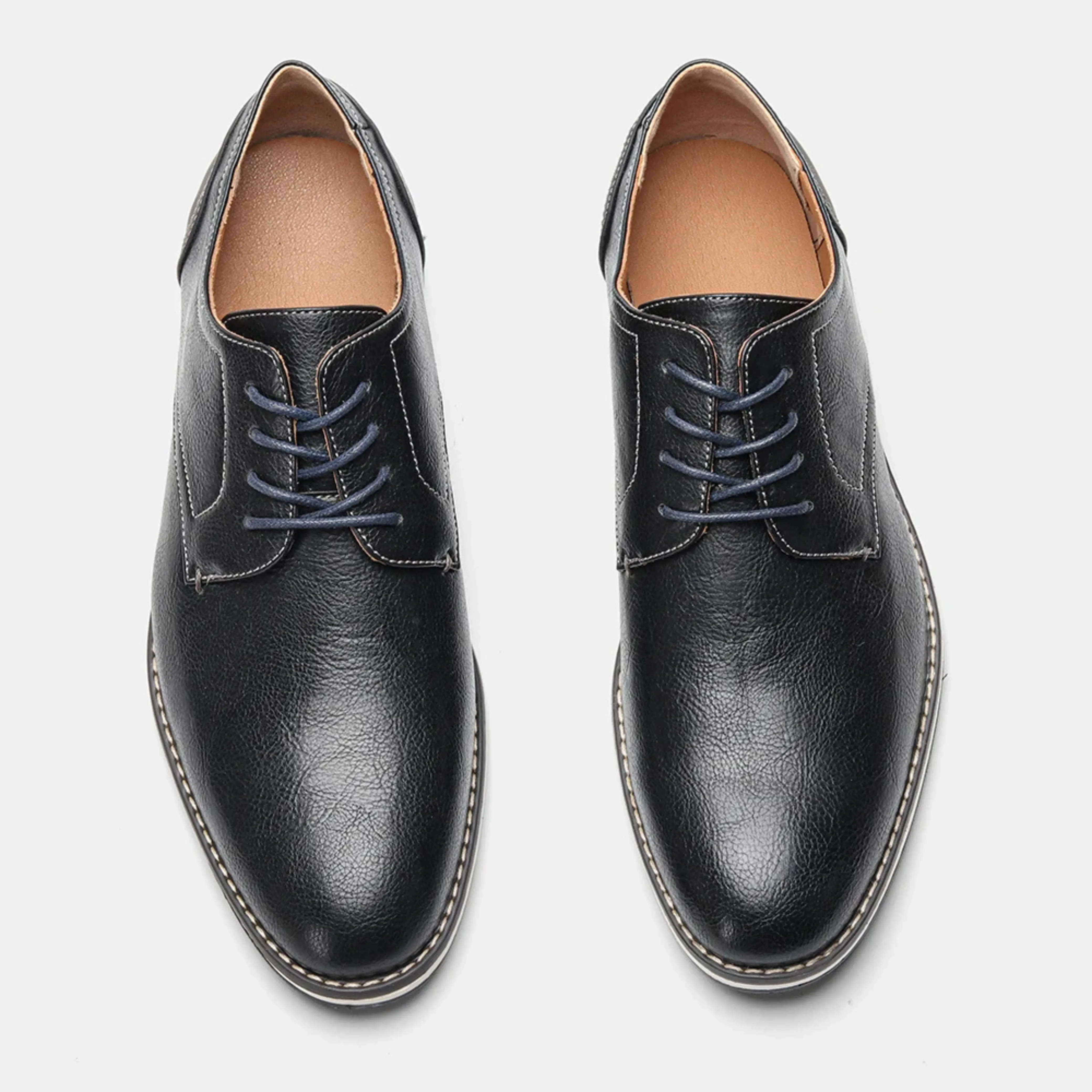 Men's Anti-slip Vegan Leather Shoes with Contrast Stitching | Eco-Friendly Materials for All Seasons