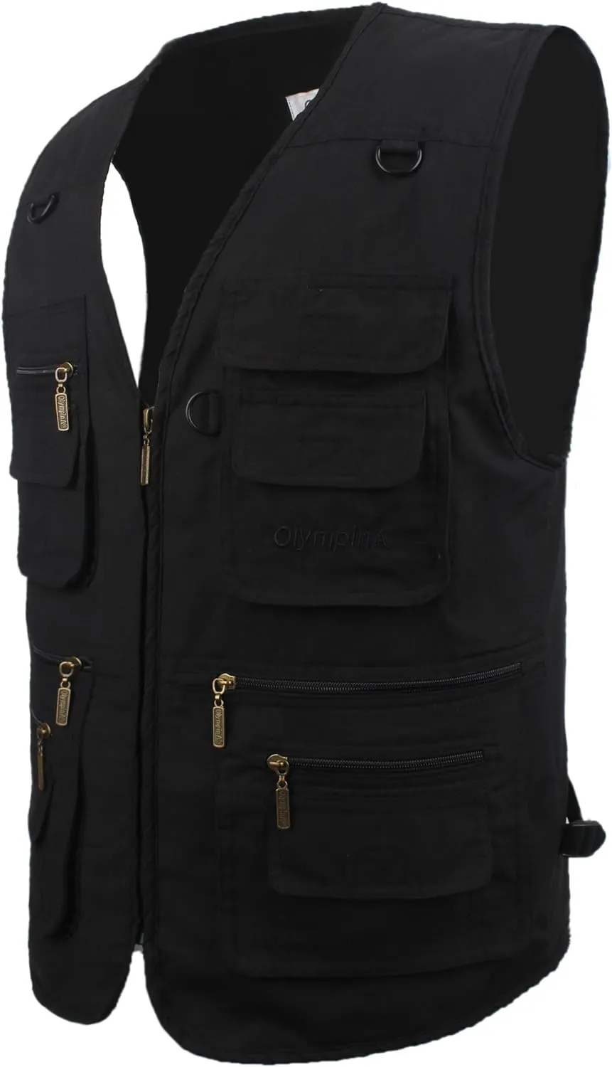 Men's Stone Washed Denim Multi-pocketed Fishing Work Outerwear Vest