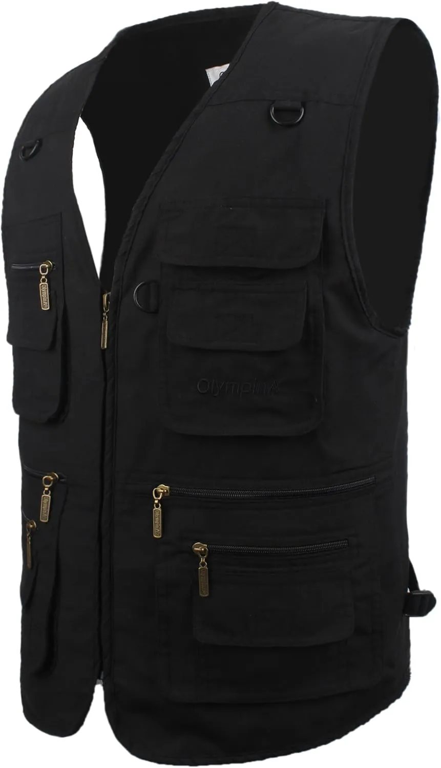 Men's Stone Washed Denim Multi-pocketed Fishing Work Outerwear Vest