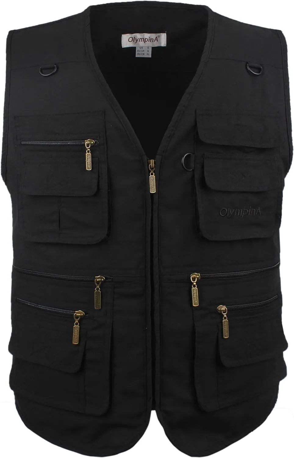 Men's Stone Washed Denim Multi-pocketed Fishing Work Outerwear Vest