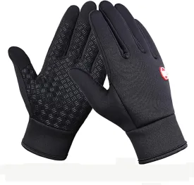 New OneCut Upgraded Winter Gloves Windproof Warm Gloves for Sport Outdoor Running Hiking Driving Climbing for Men/Women (M) Black