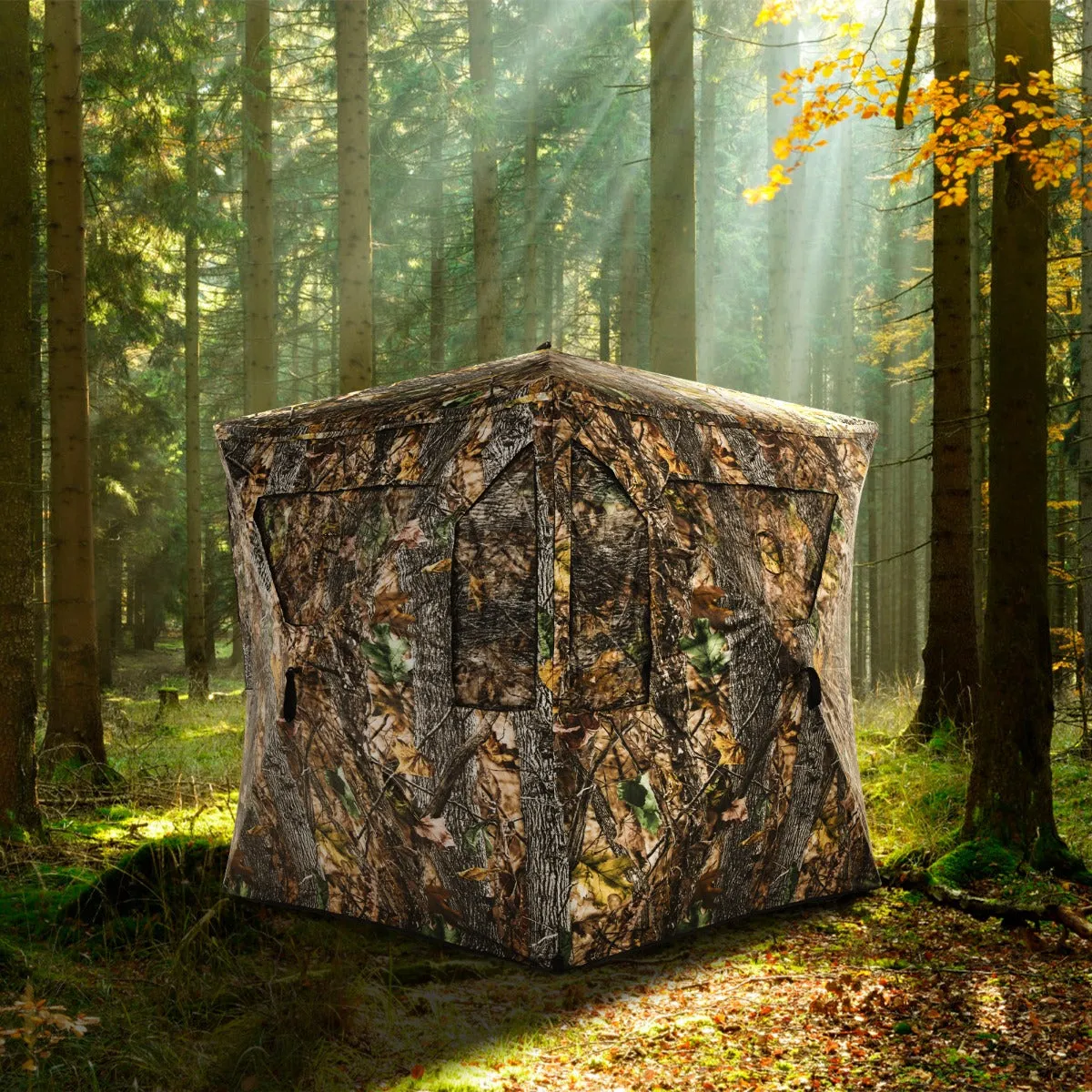 NNECW 3 Person Pop-up Ground Tent with Gun Ports for Deer and Elk Hunting 