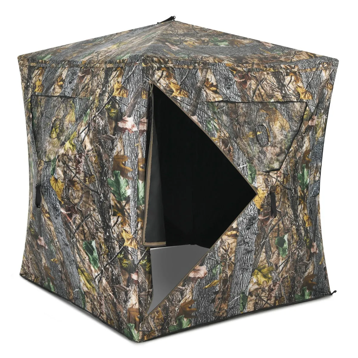 NNECW 3 Person Pop-up Ground Tent with Gun Ports for Deer and Elk Hunting 