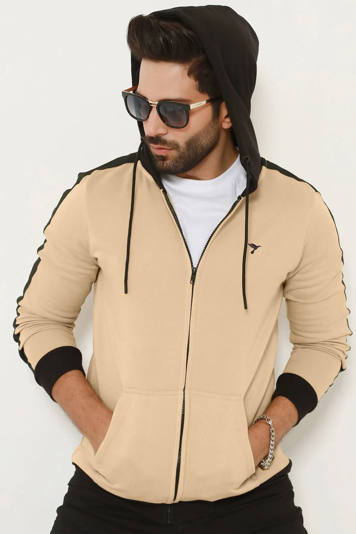 Nomad Contrast Panelled Zipper Hoodie - W23 - MH0060R